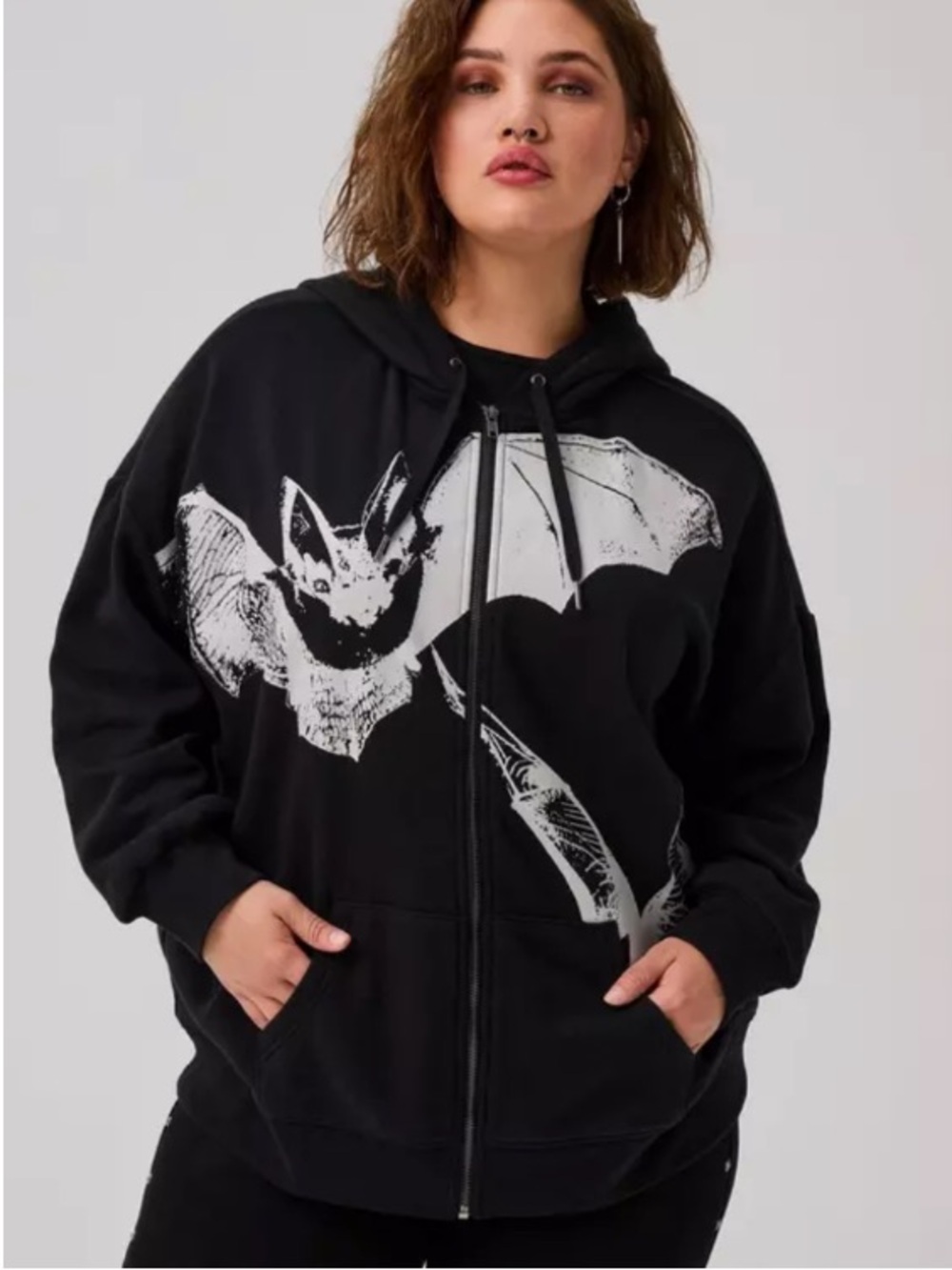 Torrid Bat Hoodie Nightfall Full Zip Oversized 3X 22 24 NEW Halloween